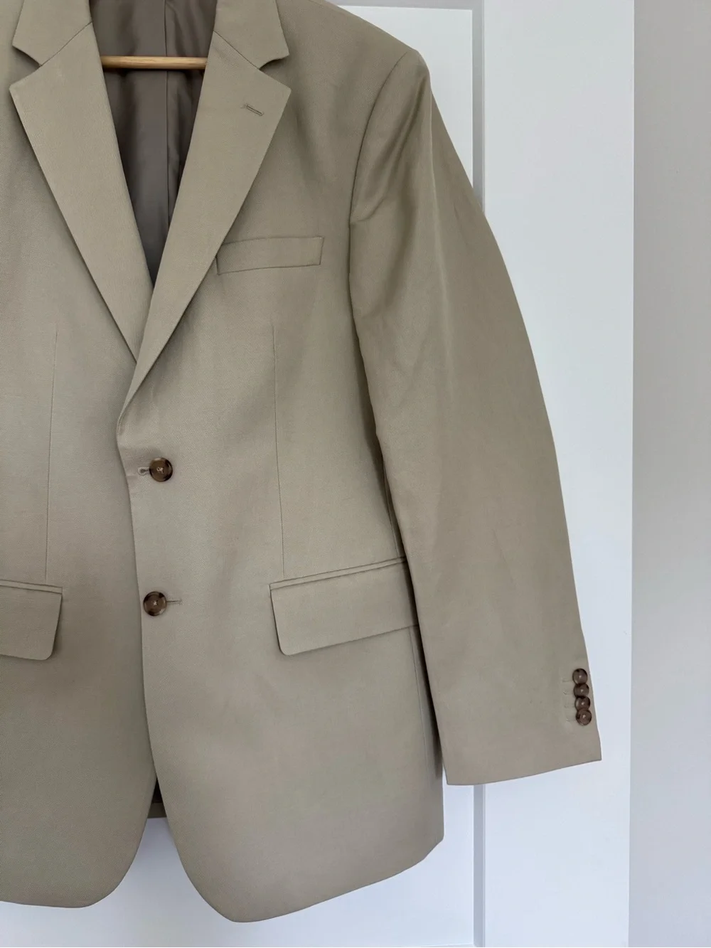 Banana Republic 40R Cotton Linen Blazer Tan Khaki Sport Coat Tailored Jacket